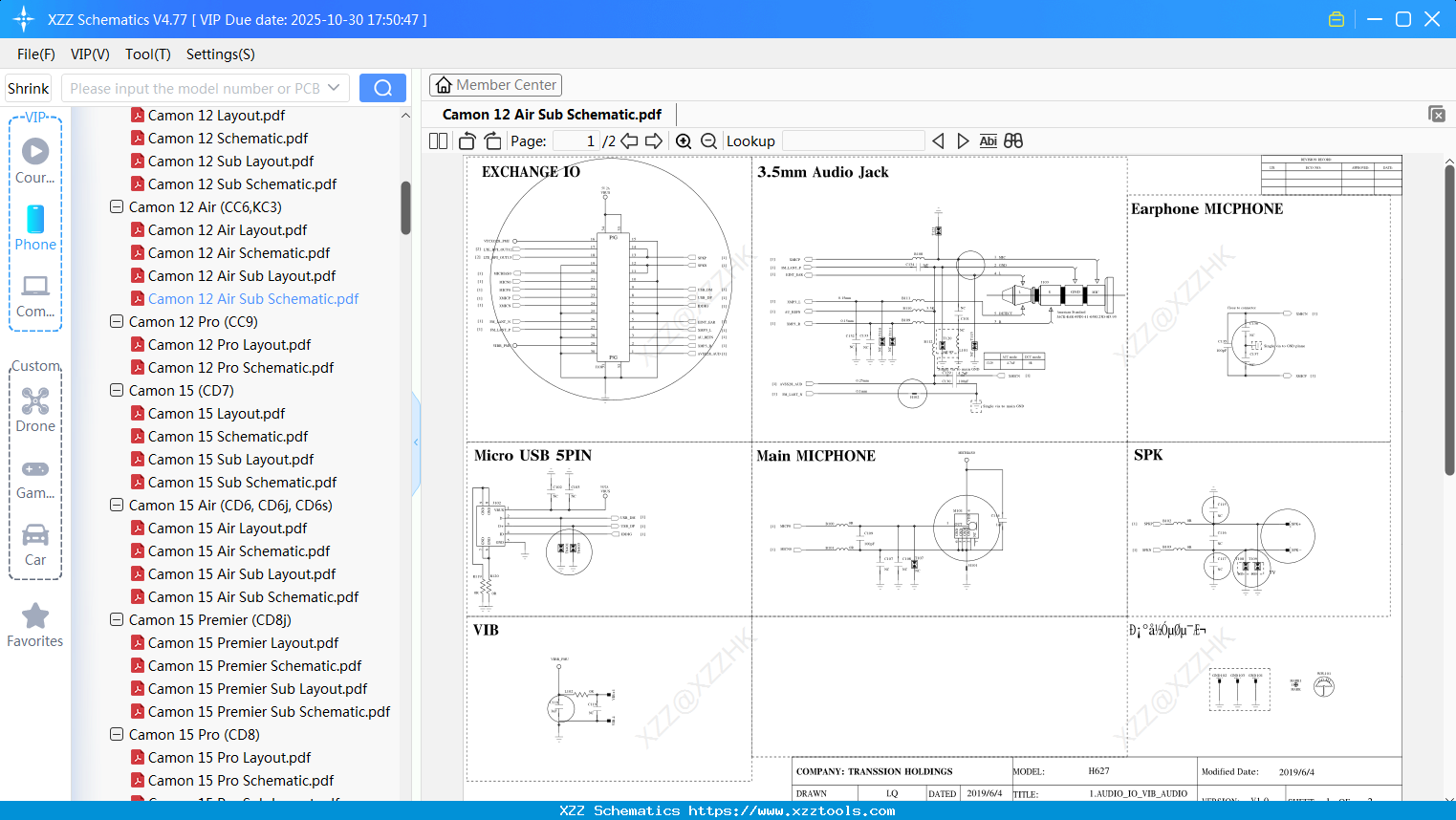 Tecno Camon 12 Air Sub Schematic